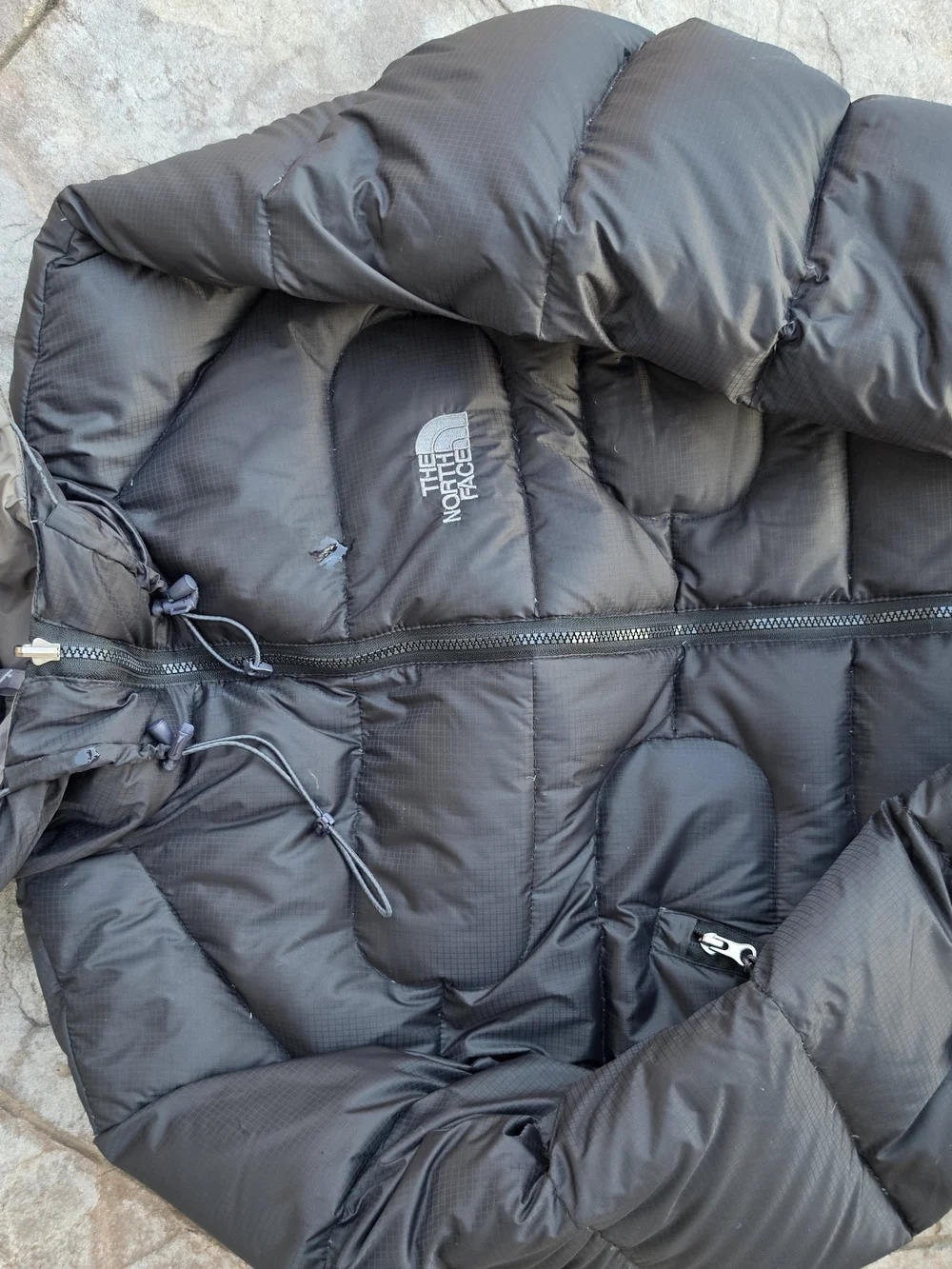 The North Face Black Hooded Puffer Jacket Men's Medium M